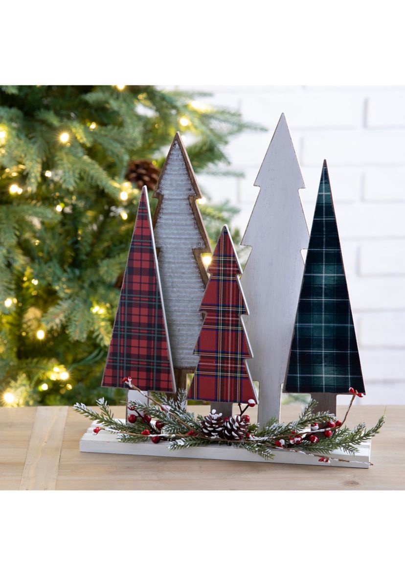 Wooden Christmas Tree Table Decor