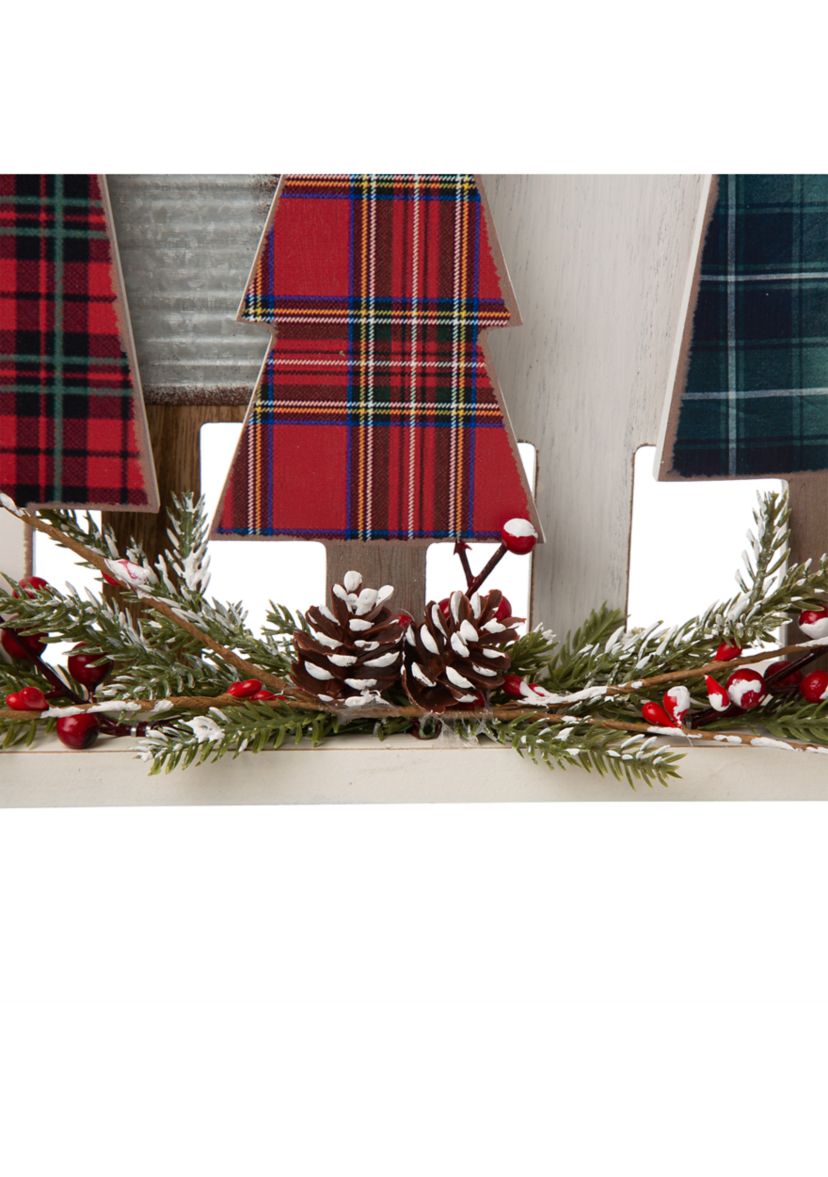 Wooden Christmas Tree Table Decor