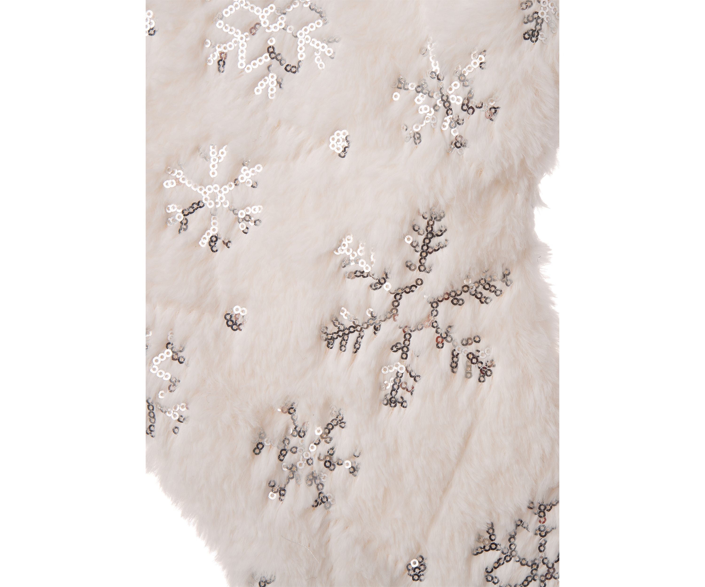 2 Pack White Plush with Snowflake Christmas Stocking