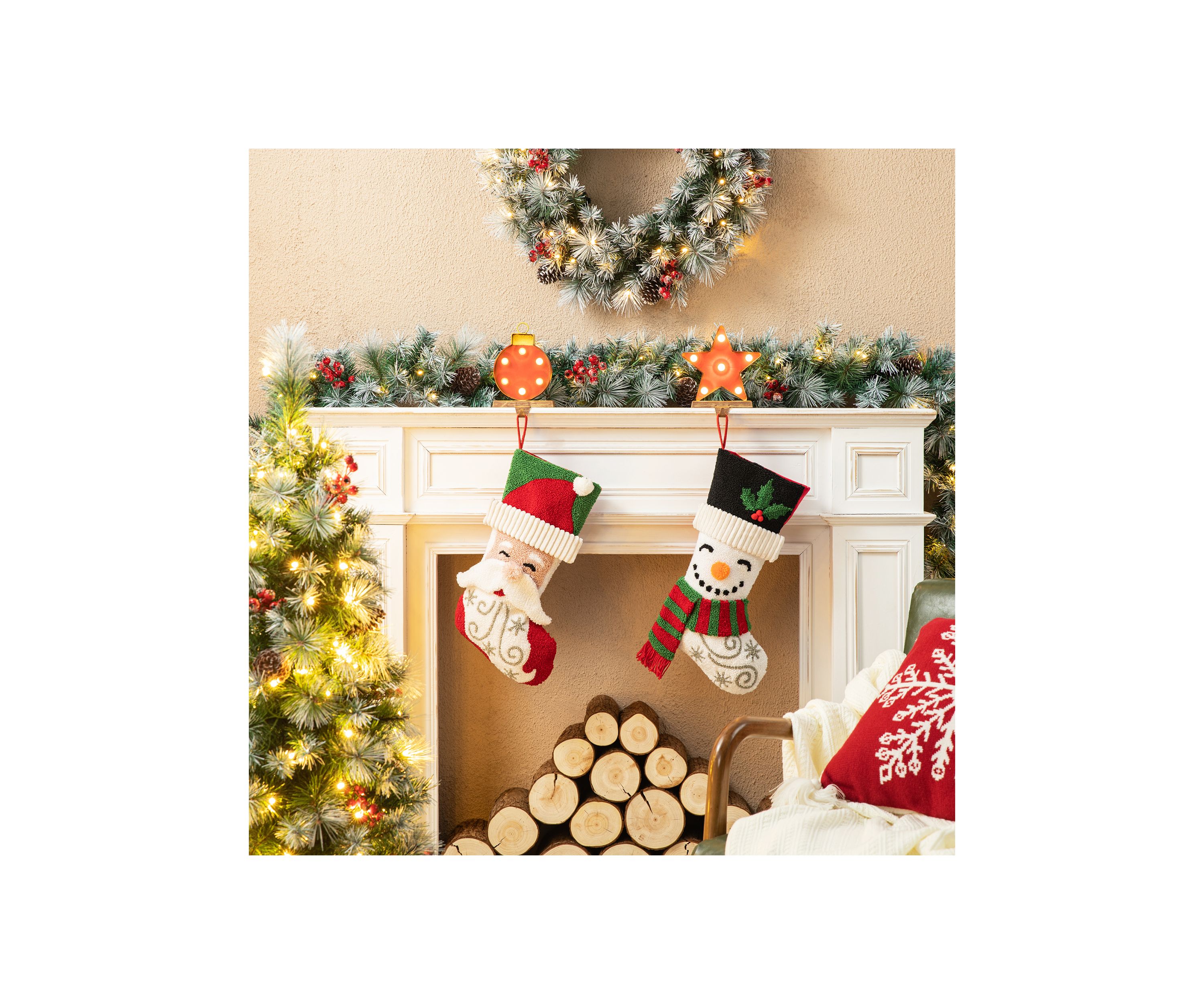 20.5-inchL Hooked Stocking, Santa