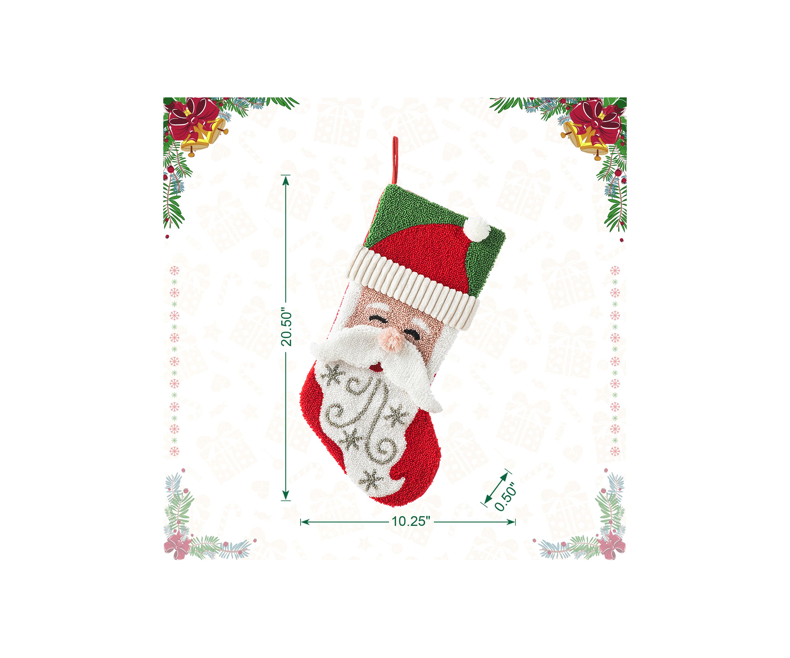 20.5-inchL Hooked Stocking, Santa