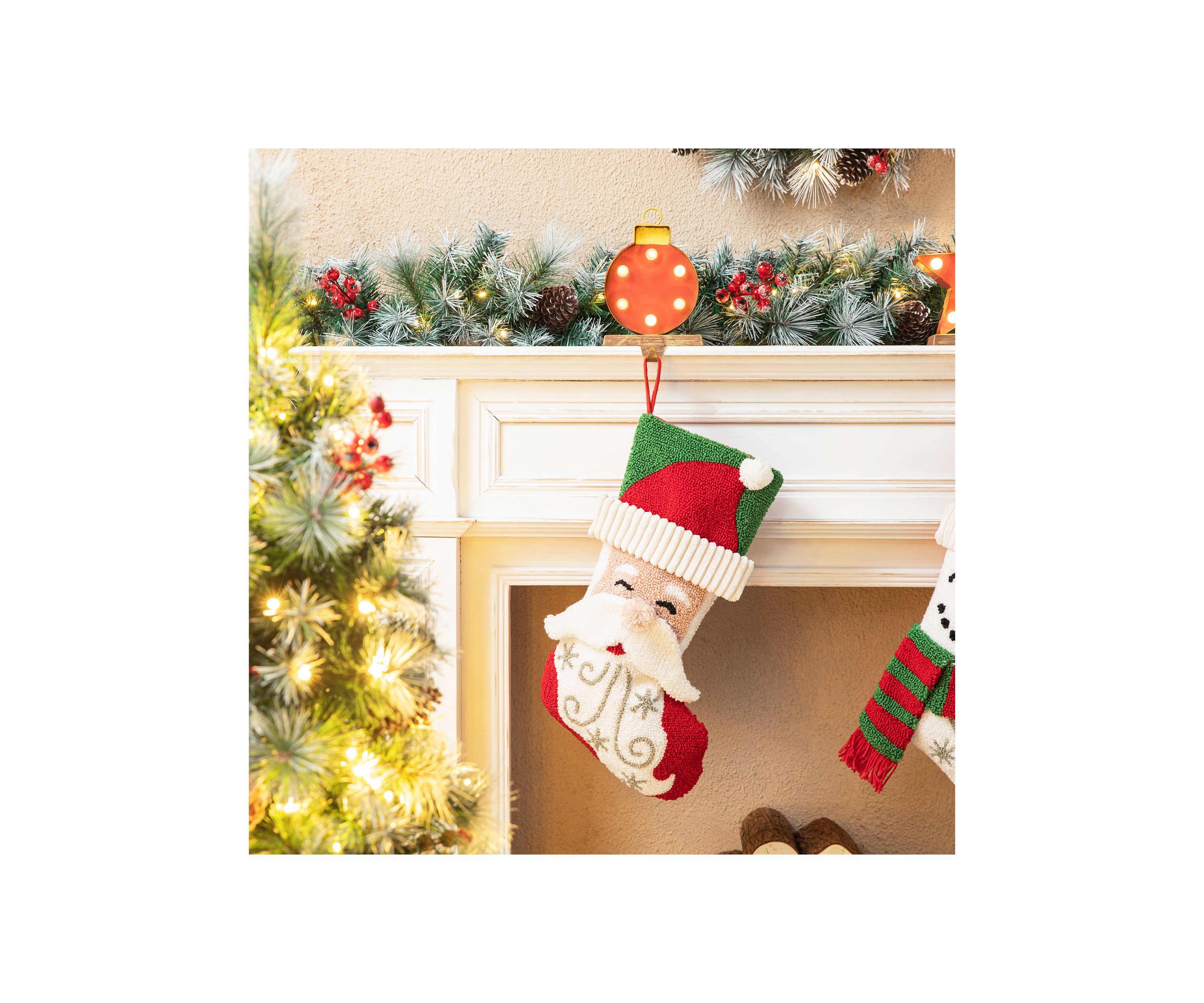 20.5-inchL Hooked Stocking, Santa