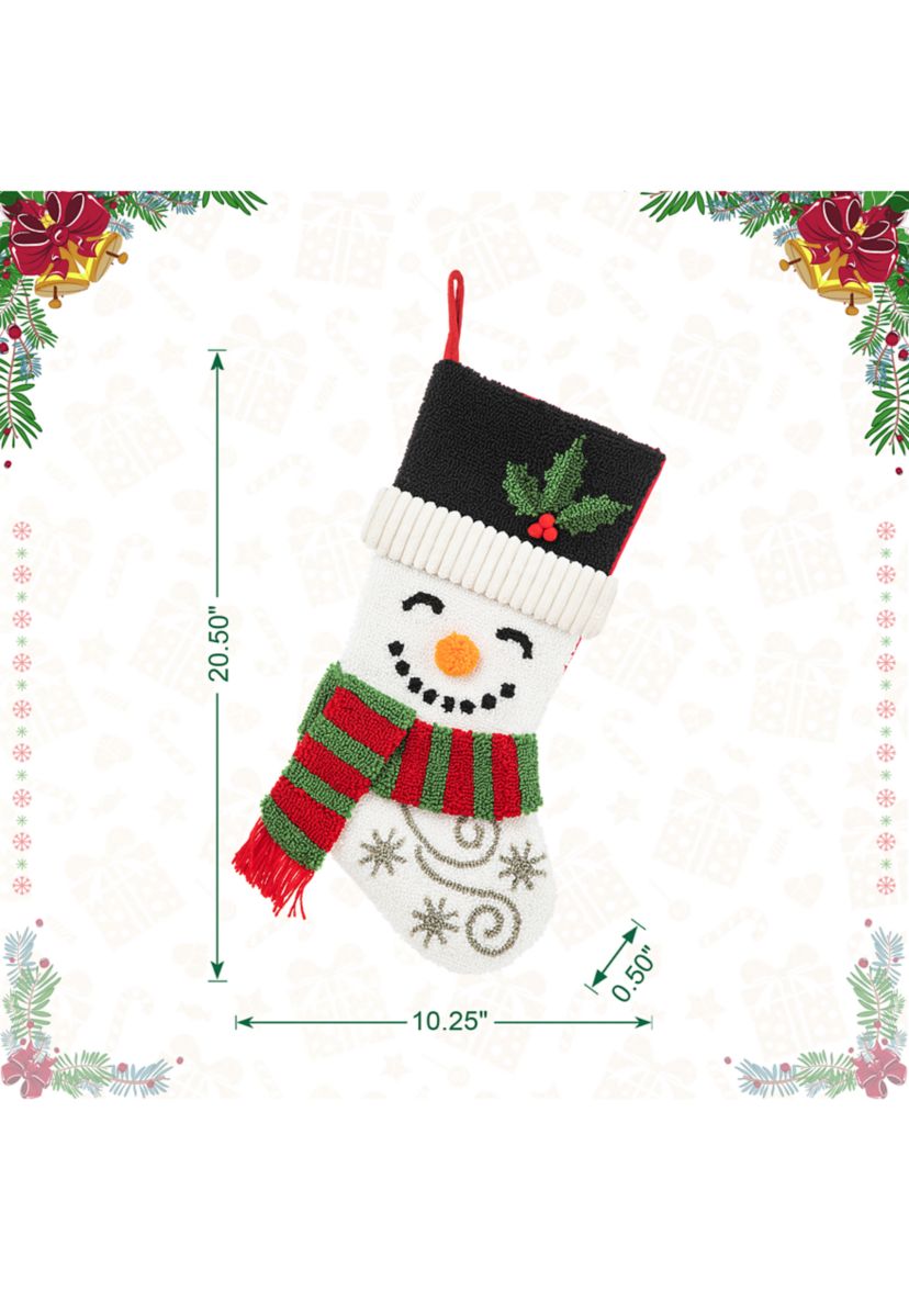 20.5-inchL Hooked Stocking, Snowman