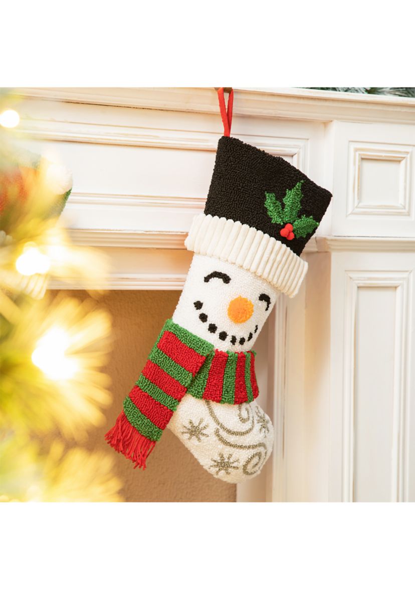 20.5-inchL Hooked Stocking, Snowman