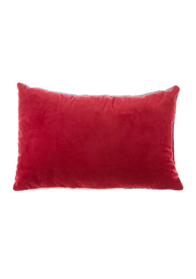 Hooked Christmas Dog Pillow