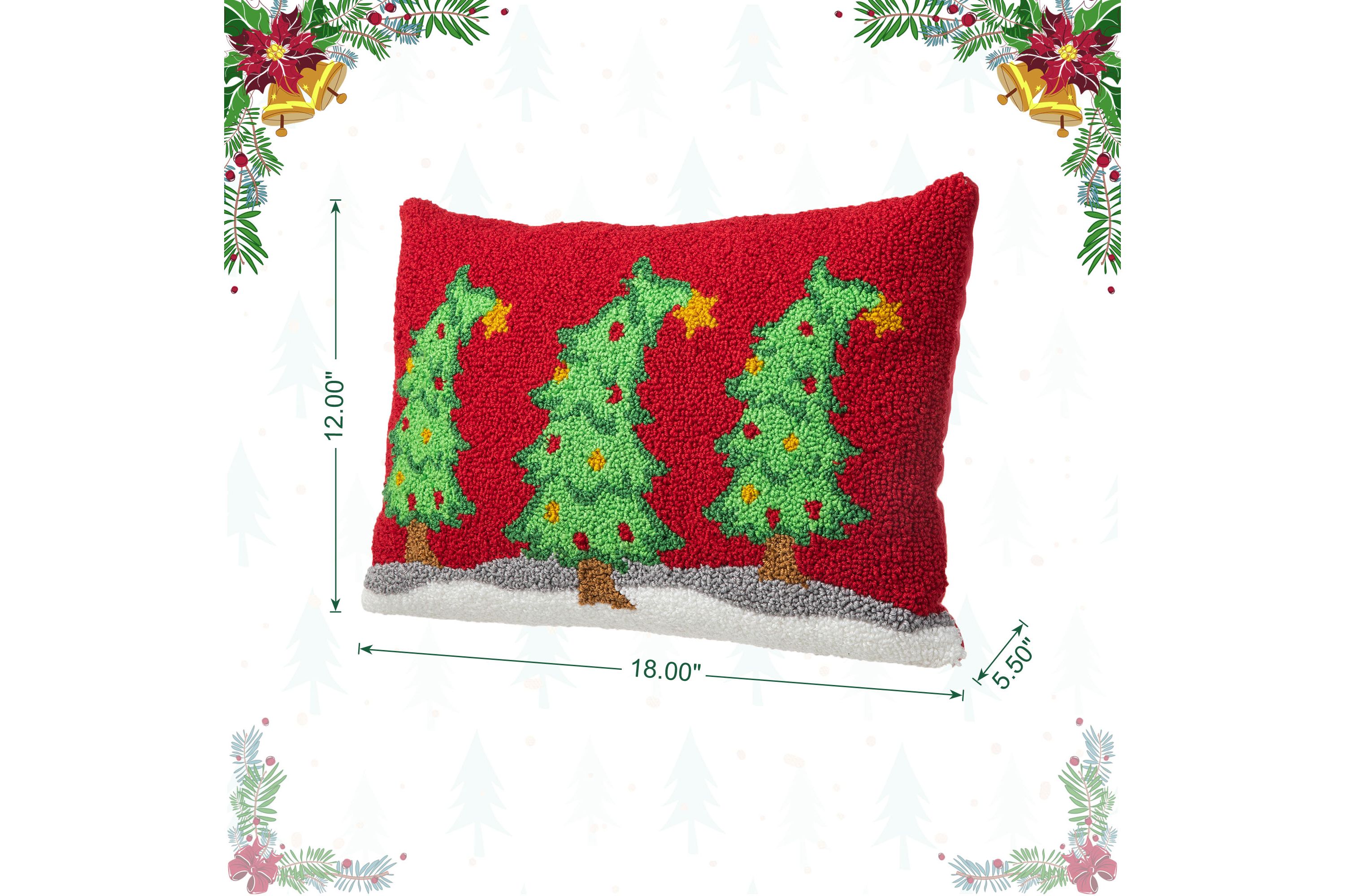 18"L Hooked Bent Trees Pillow