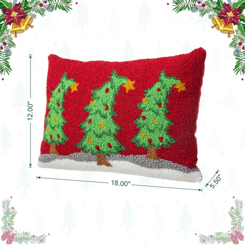18"L Hooked Bent Trees Pillow