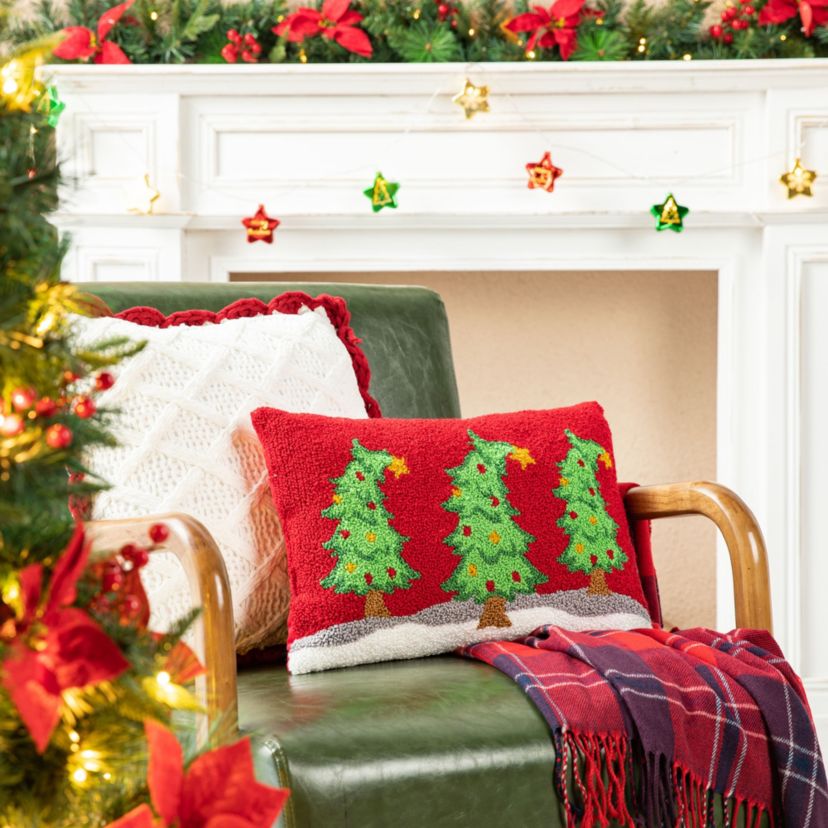 18"L Hooked Bent Trees Pillow