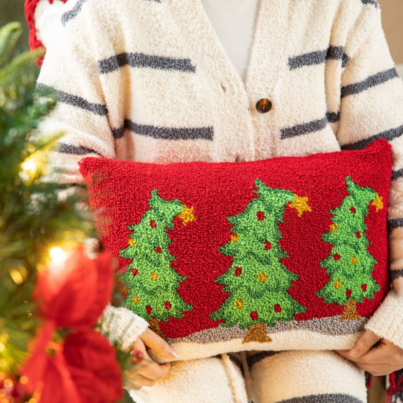 18"L Hooked Bent Trees Pillow
