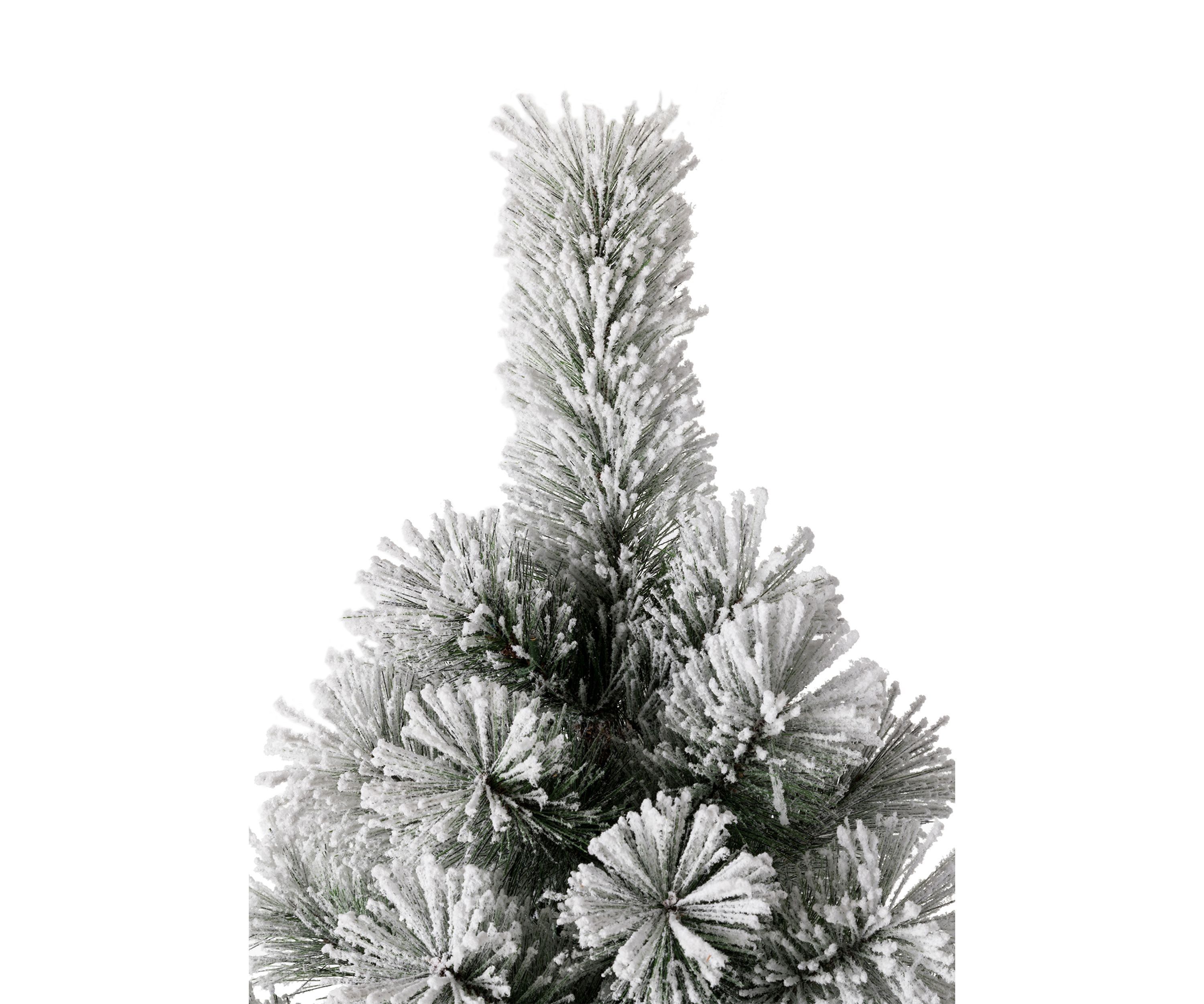 Pre-Lit Flocked Pencil Pine Artificial Christmas Tree with 300 Warm White Lights