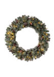 Oversized Pre-Lit Glittered Pine Cone Christmas Wreath with 50 Warm White Lights