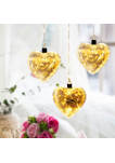 Christmas Glass Heart Wall Décor with String Lights