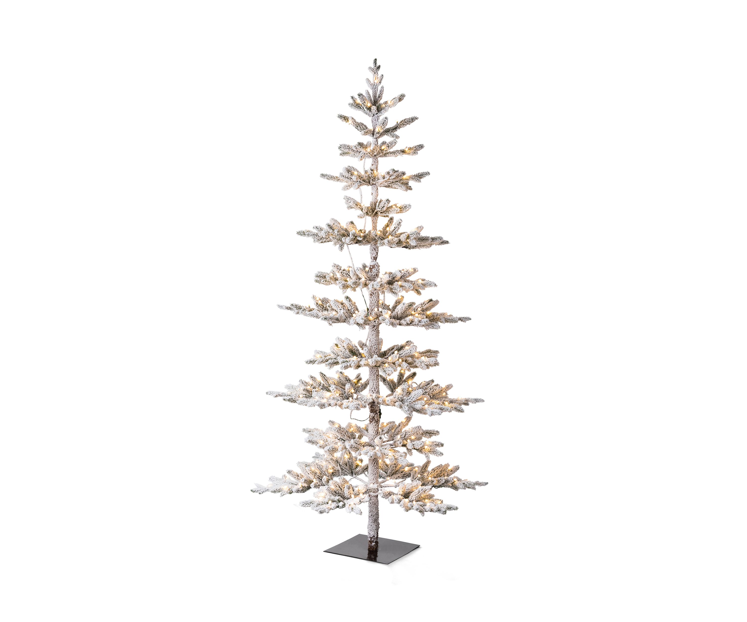 Deluxe Pre-Lit Flocked Pine Artificial Christmas Tree with 400 Warm White Lights