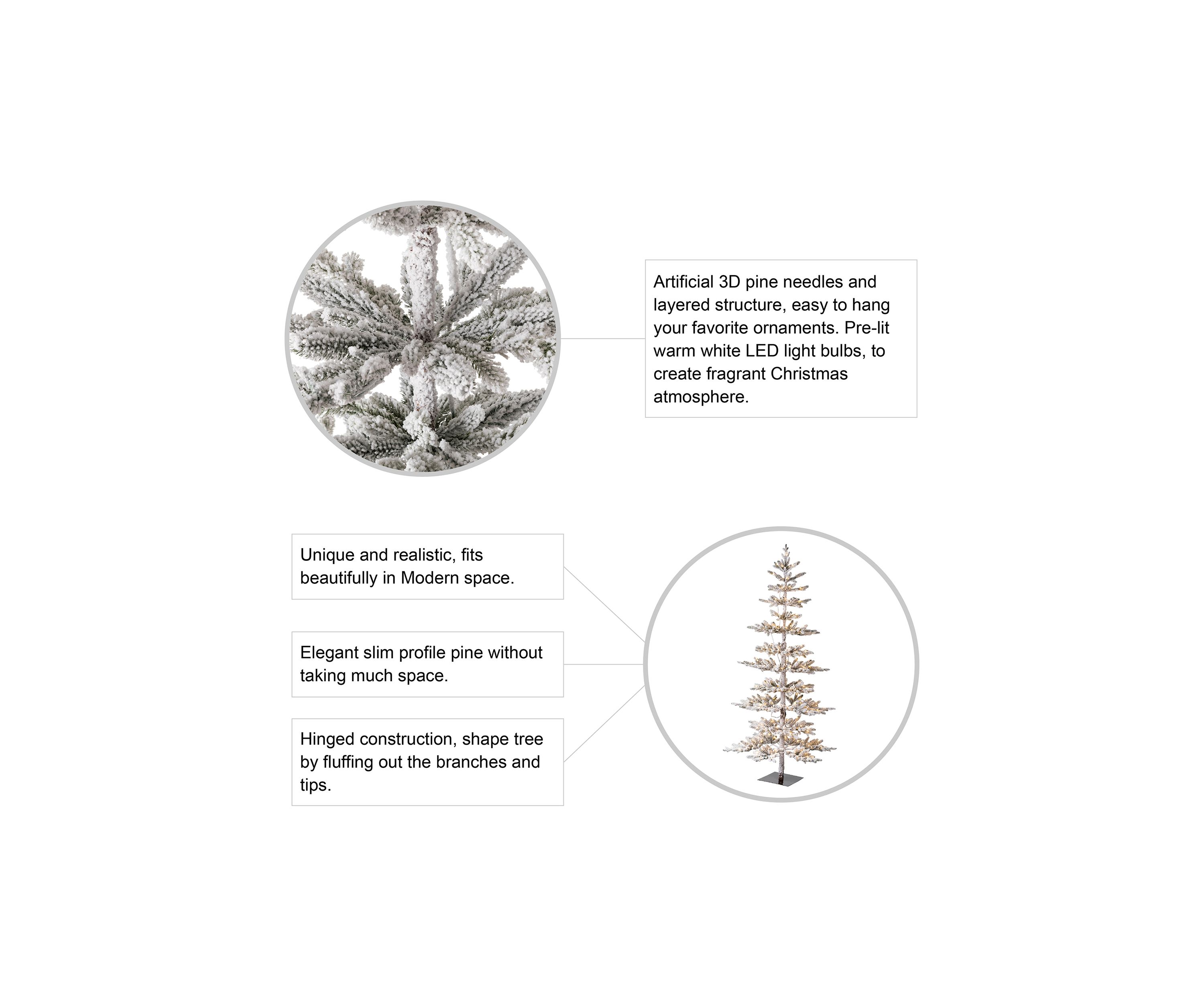 Deluxe Pre-Lit Flocked Pine Artificial Christmas Tree with 400 Warm White Lights