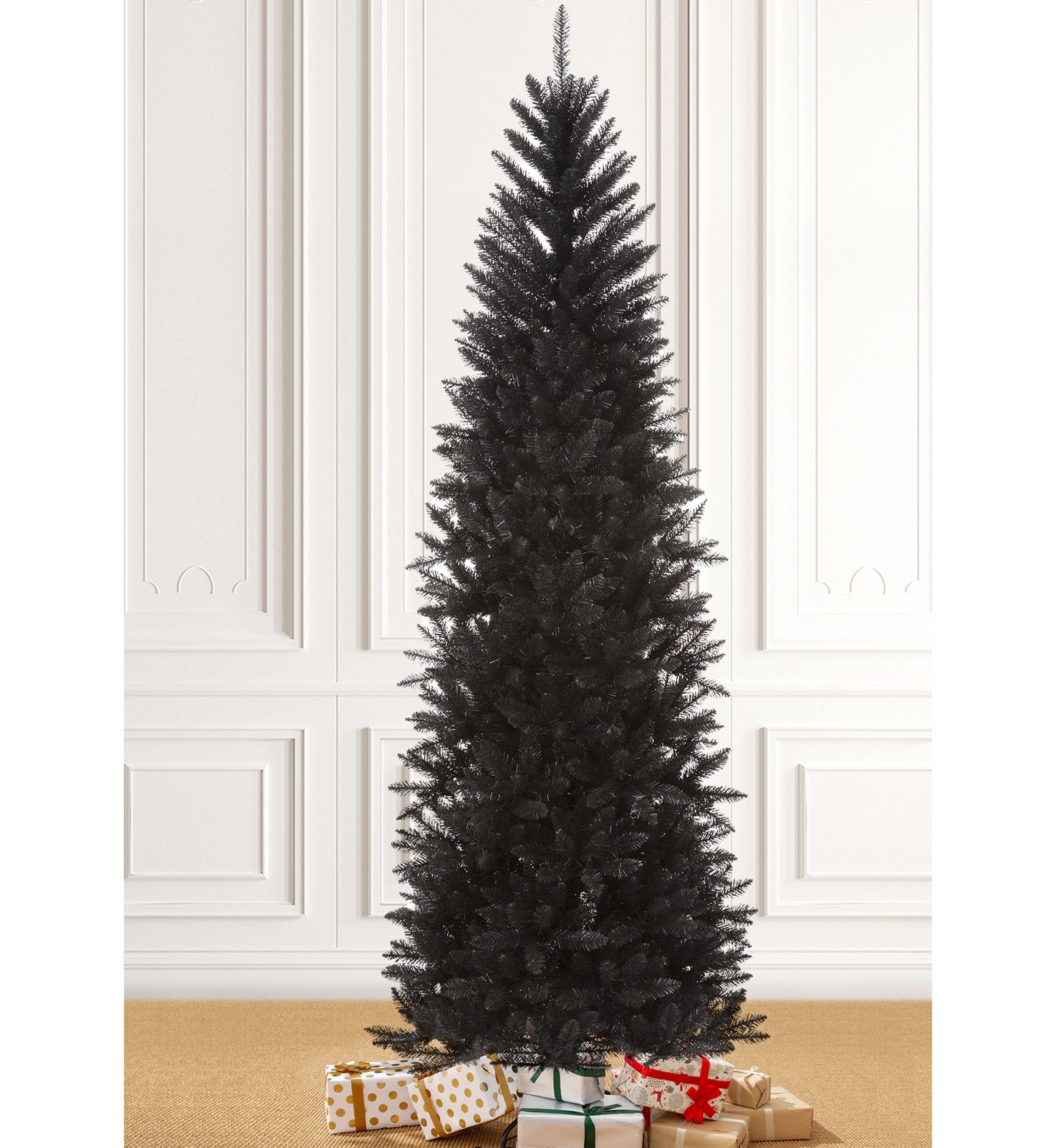 Black Tinsel Artificial Christmas Tree