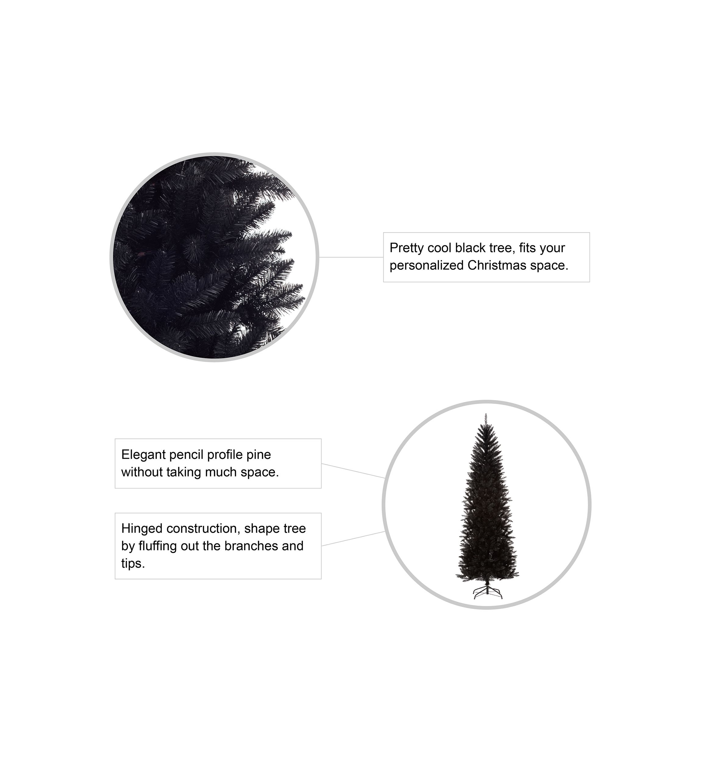 Black Tinsel Artificial Christmas Tree
