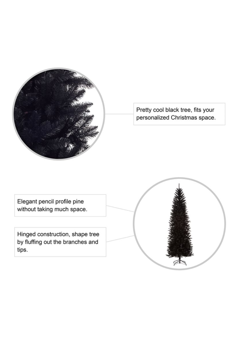 Black Tinsel Artificial Christmas Tree