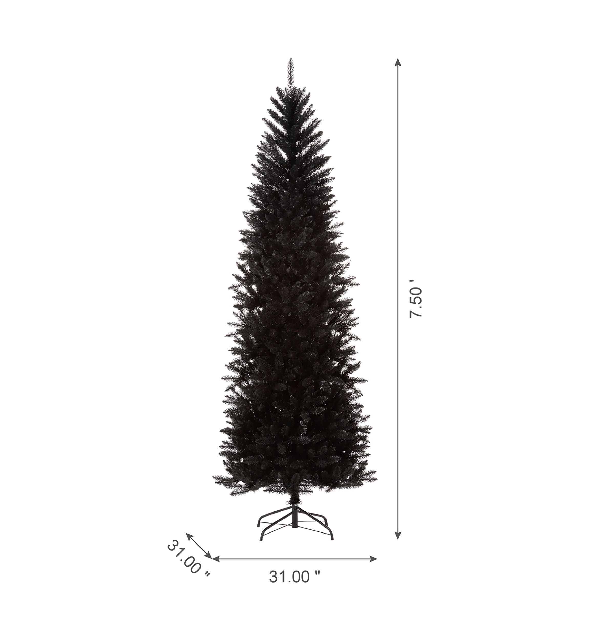 Black Tinsel Artificial Christmas Tree