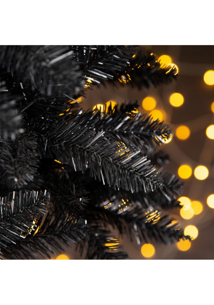Black Tinsel Artificial Christmas Tree