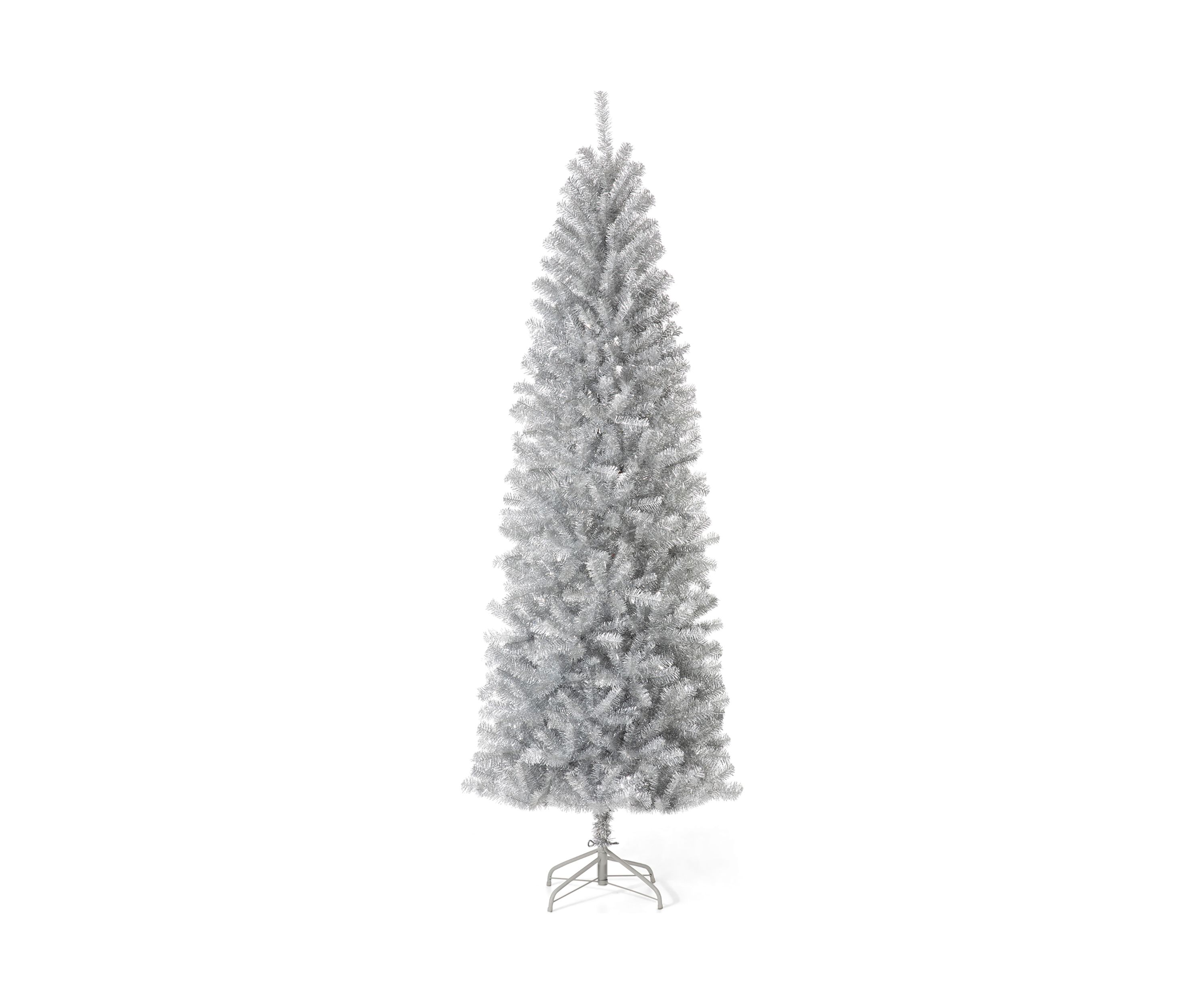 Silver Tinsel Artificial Christmas Tree