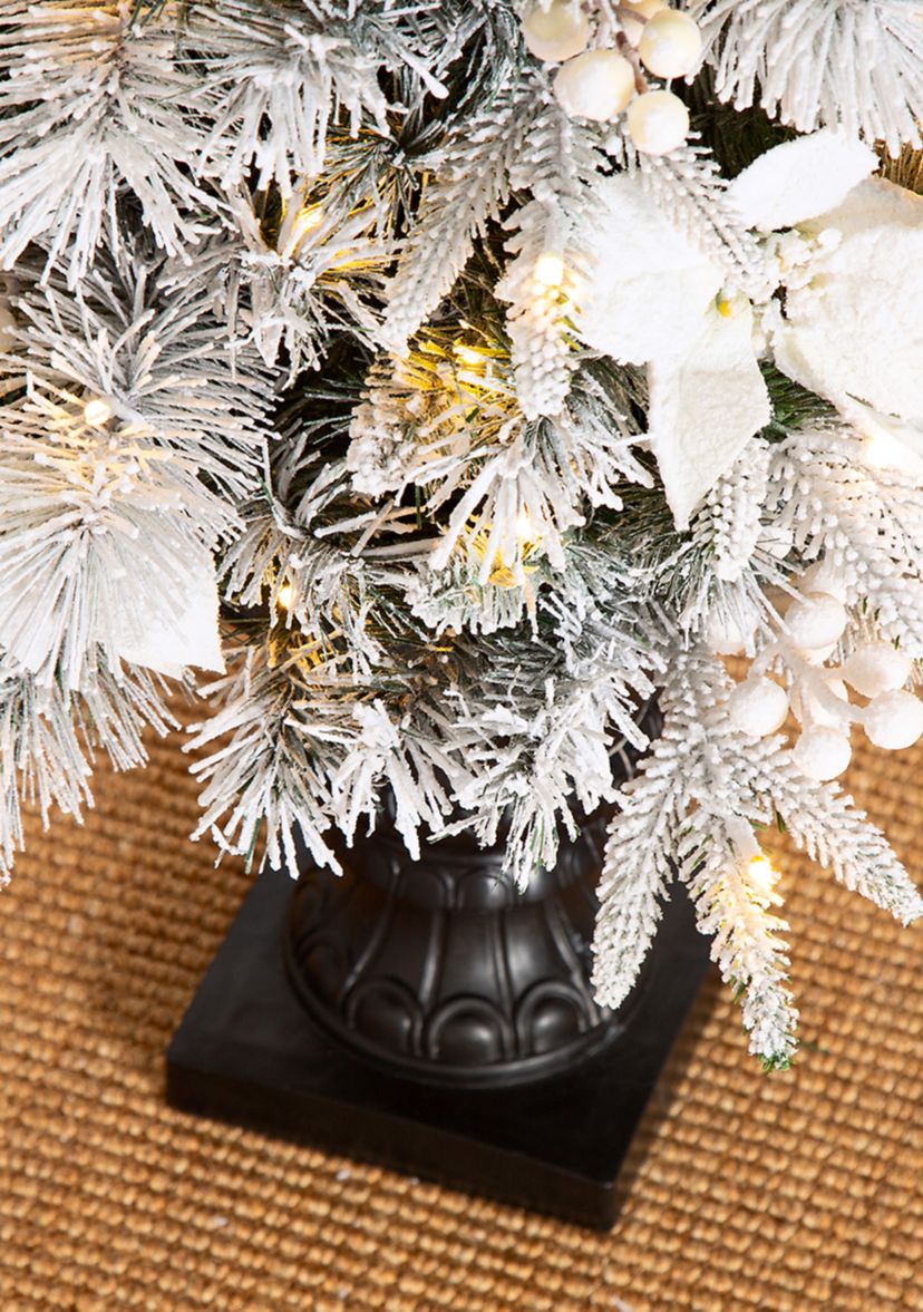 Pre-Lit Pine Artificial Christmas Porch Tree with 150 Warm White Lights