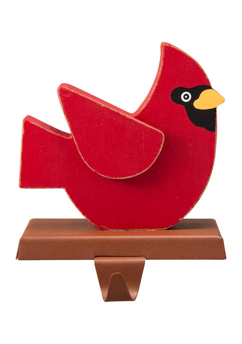 Glitzhome Wooden Christmas Red Birds Stocking Holder