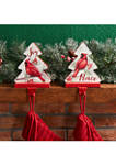 Set of 2 Wooden Christmas Cardinal Stocking Holders