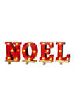 Set of 4 Metal NOEL Christmas Stocking Holders with LED Lighting