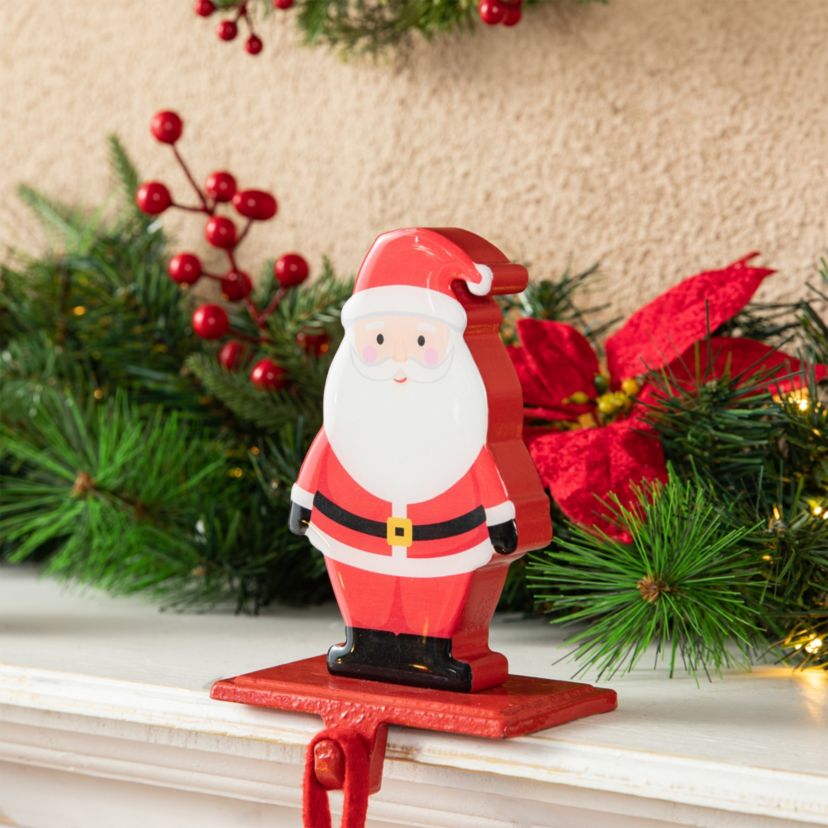 Set of 2 Christmas Epoxy Resin Santa & Snowman Stocking Holder(KD)