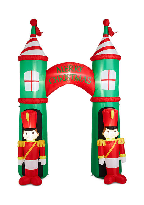 Glitzhome Lighted Inflatable Arch Gate with Soldiers D&eacute;cor