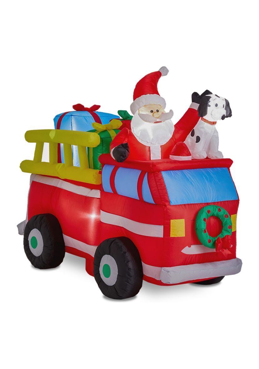 Lighted Inflatable Santa in Truck Décor