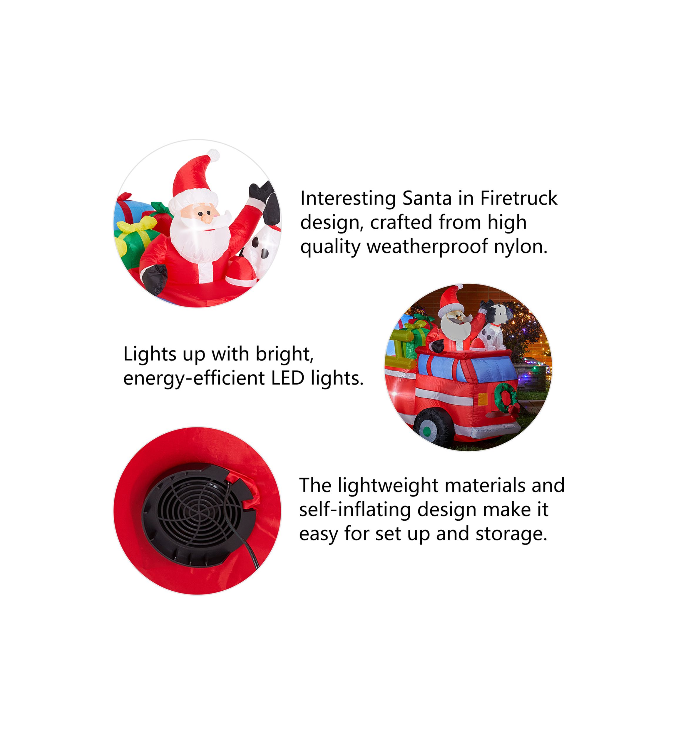 Lighted Inflatable Santa in Truck Décor