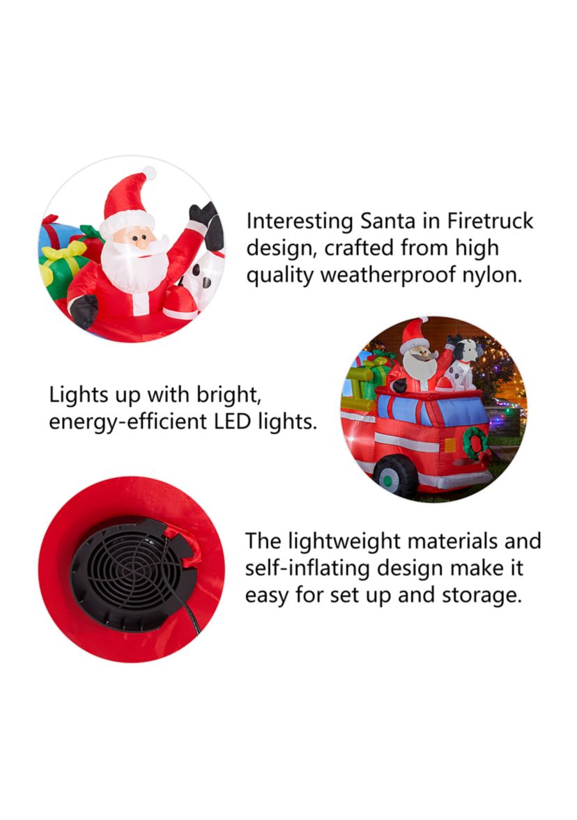 Lighted Inflatable Santa in Truck Décor