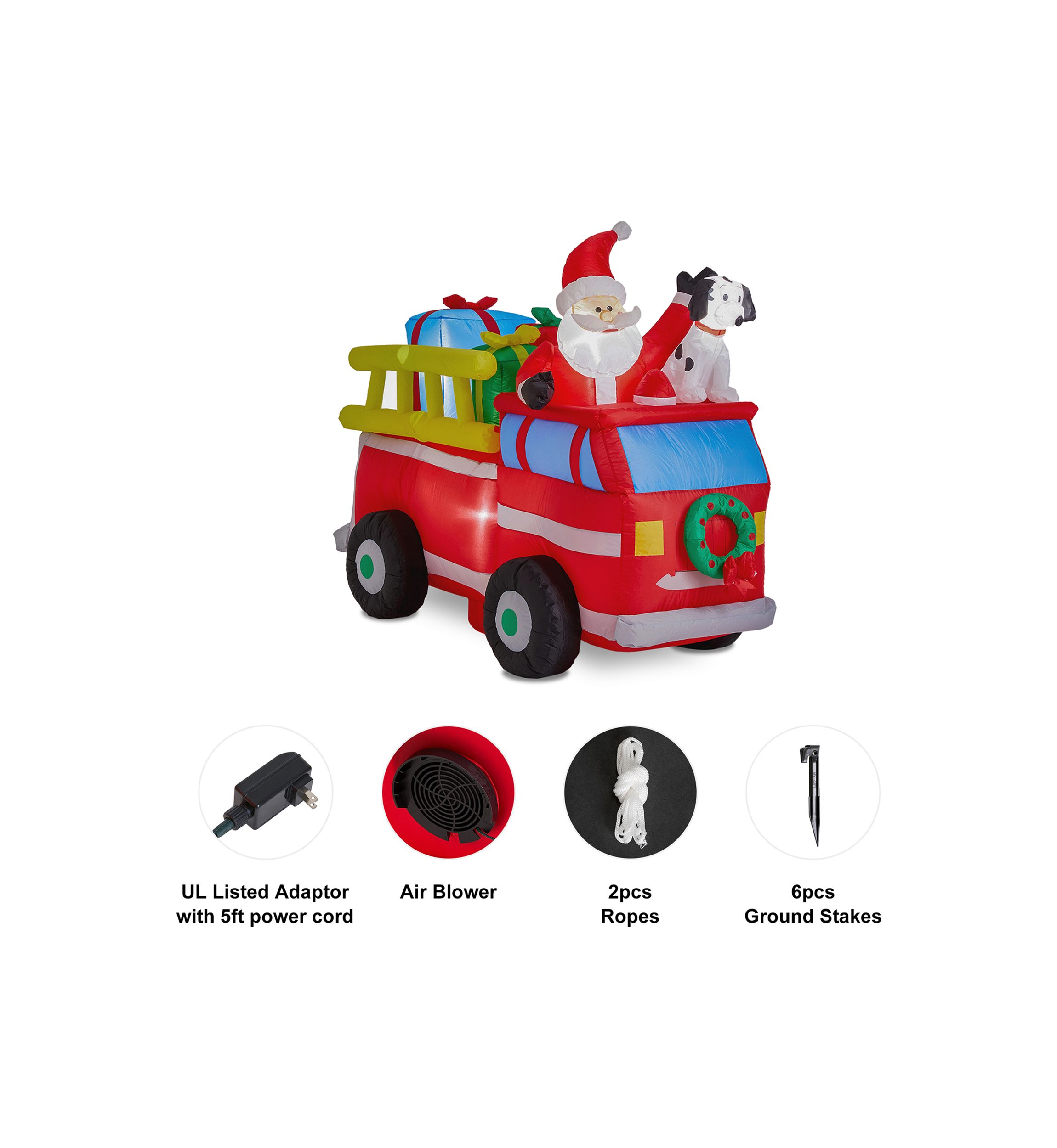 Lighted Inflatable Santa in Truck Décor