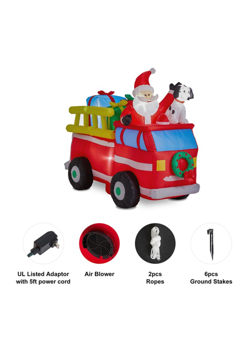 Lighted Inflatable Santa in Truck Décor