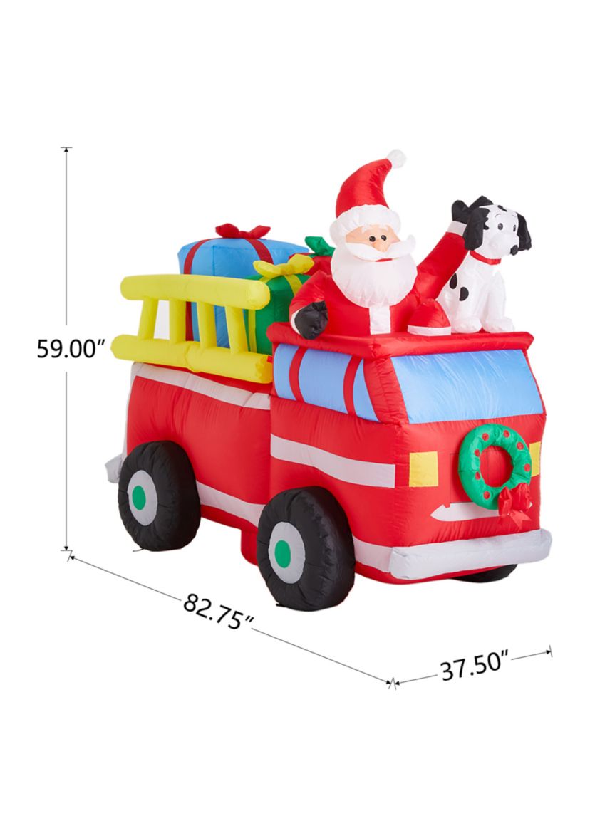 Lighted Inflatable Santa in Truck Décor