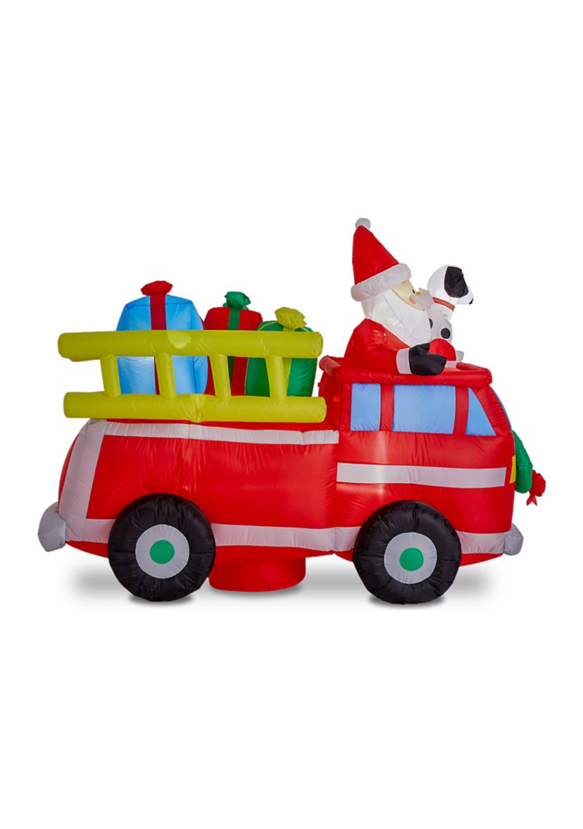 Lighted Inflatable Santa in Truck Décor