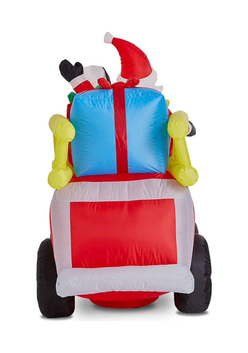 Lighted Inflatable Santa in Truck Décor