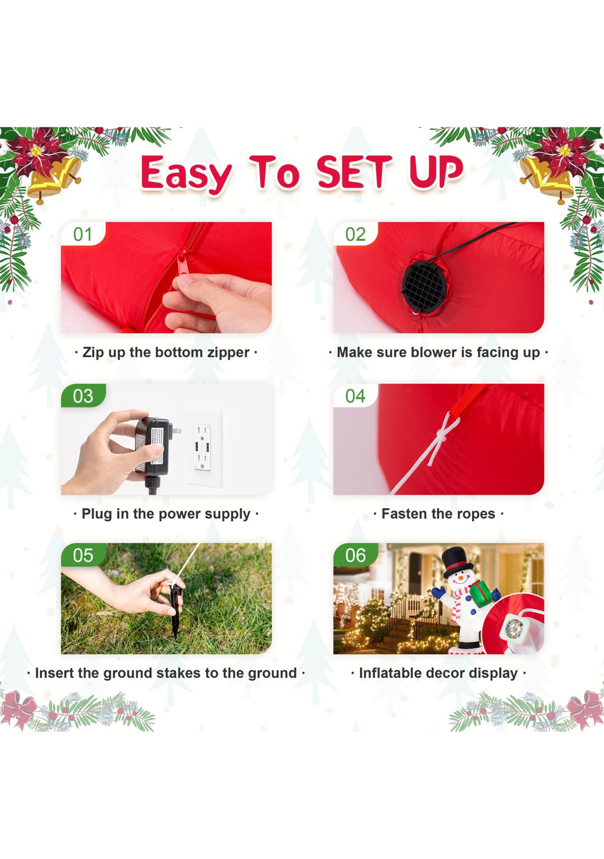 6-foot Lighted Inflatable Rotating Snowman Décor