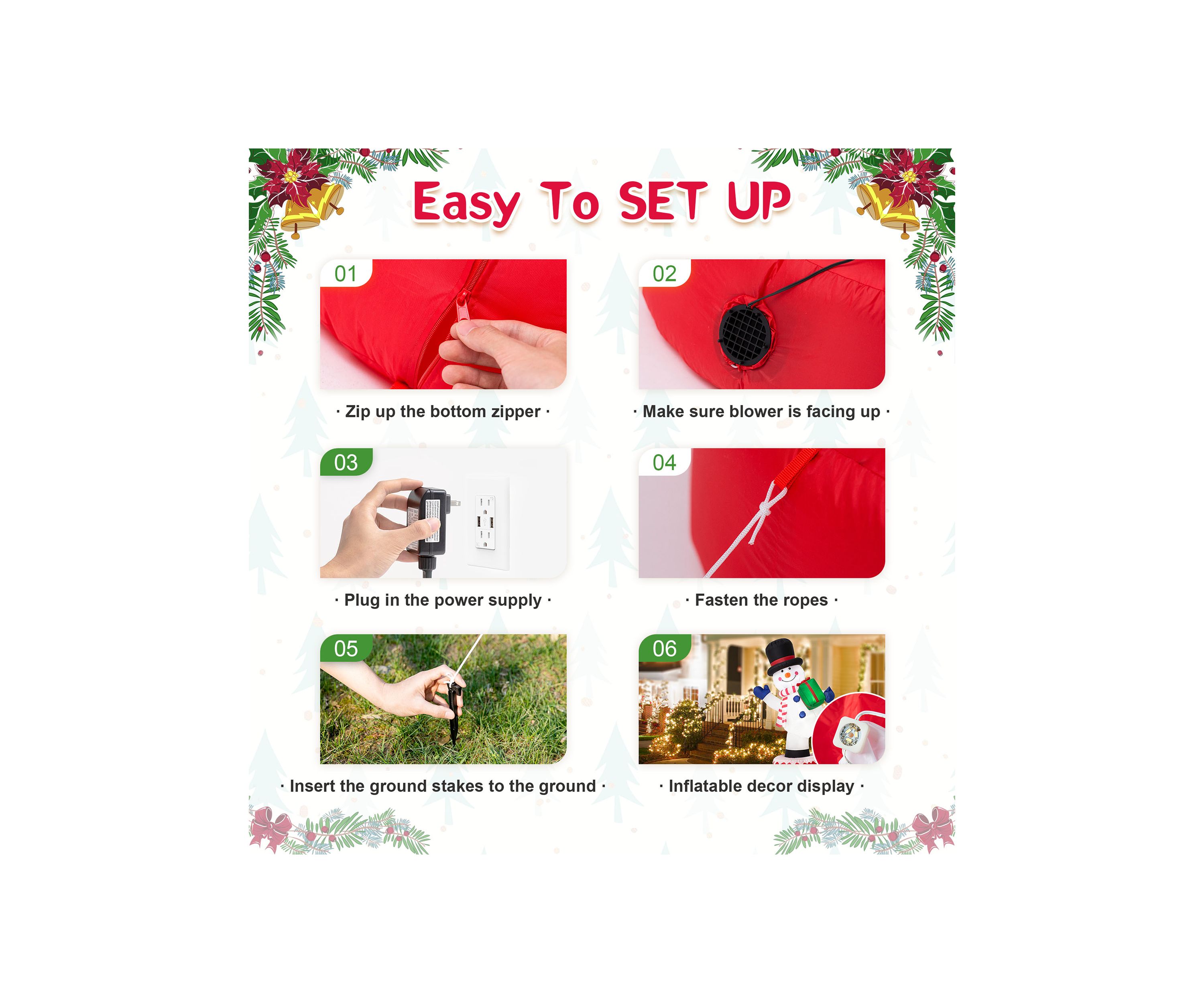 6-foot Lighted Inflatable Rotating Snowman Décor