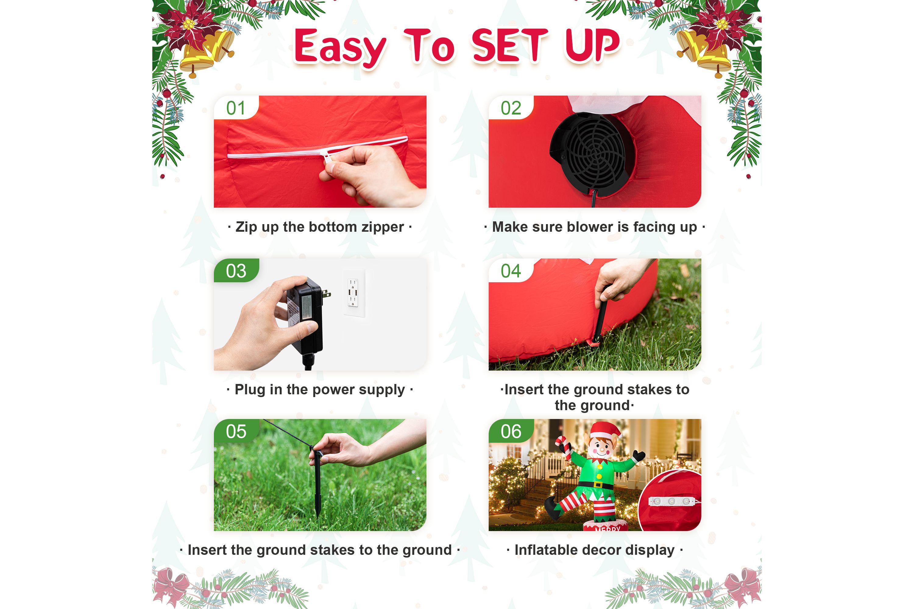 Glitzhome 6FT Lighted Inflatable Rotating Elf Decor | Belk