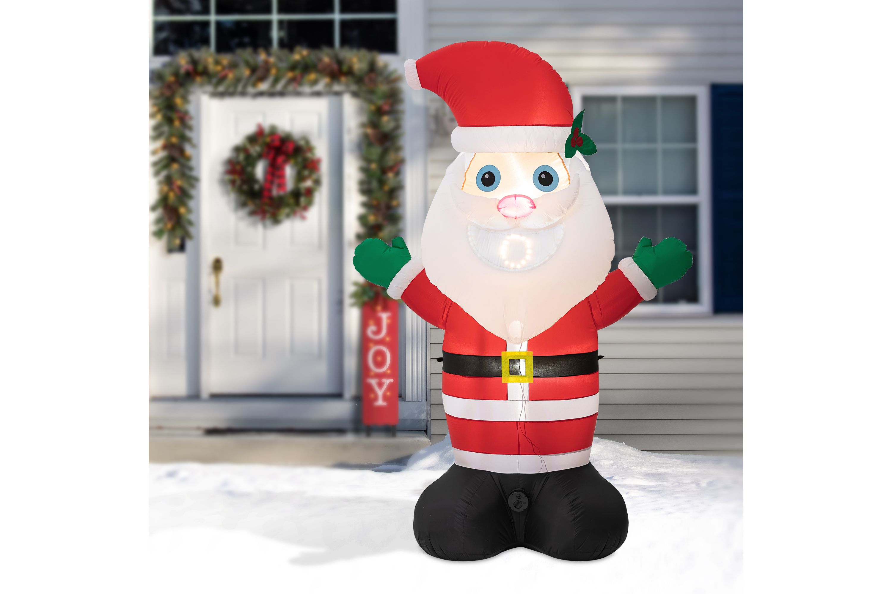 8FT Lighted Inflatable Musical Santa Decor