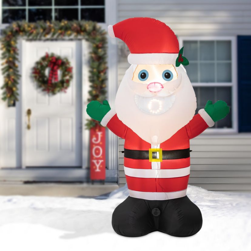 8FT Lighted Inflatable Musical Santa Decor