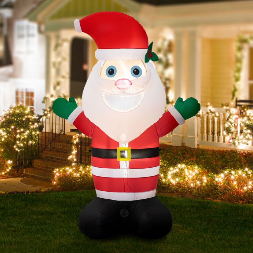 8FT Lighted Inflatable Musical Santa Decor