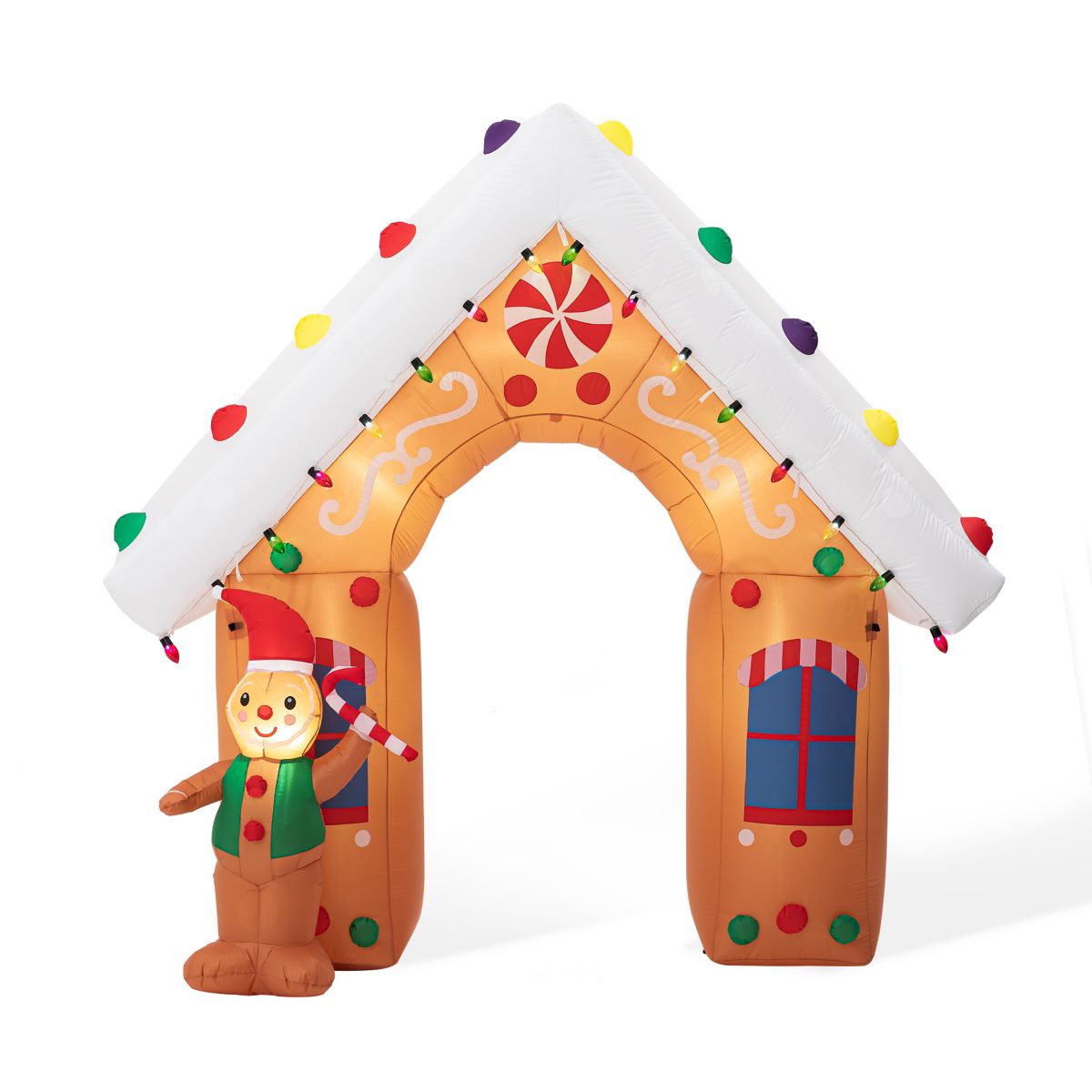 8FT Lighted Gingerbread House Inflatable Decor