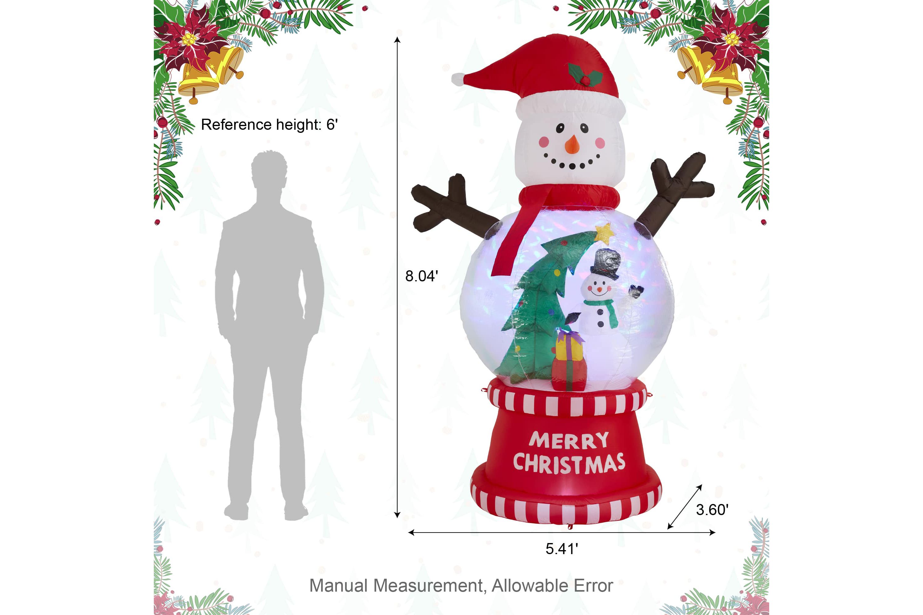 8FT Lighted inflatable Snowman Globe Scene Decor
