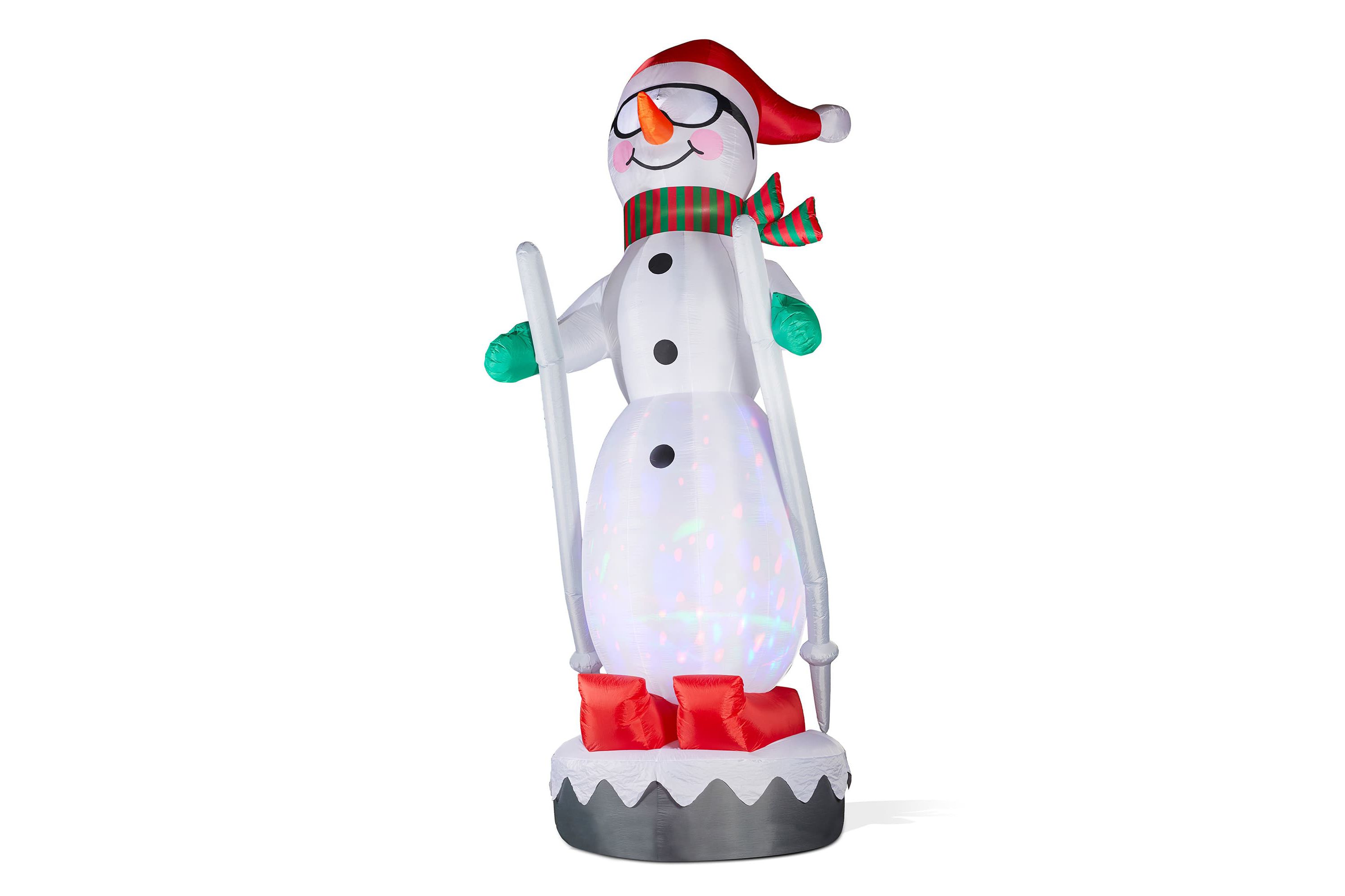 20FT Giant DISCO Lighted Inflatable Skiing Snowman