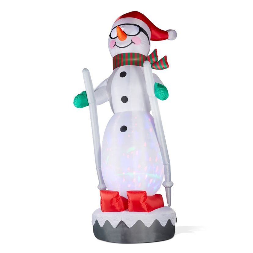 20FT Giant DISCO Lighted Inflatable Skiing Snowman