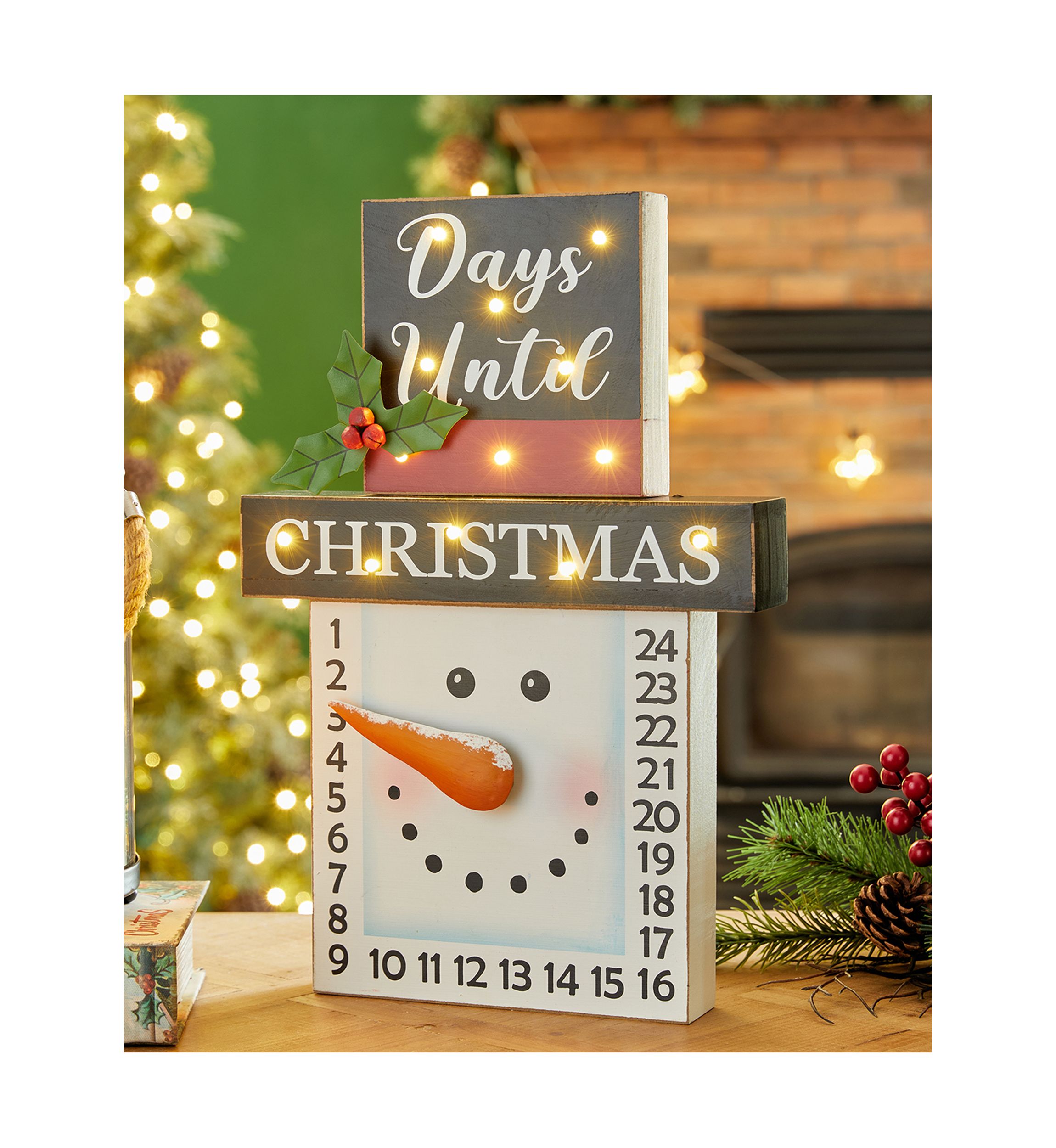 Wooden Christmas Snowman Countdown
