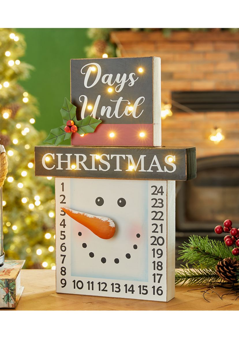 Wooden Christmas Snowman Countdown
